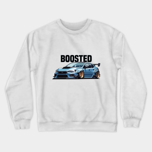 Subaru STI Car Art - Impreza WRX Boosted Widebody Modified JDM Car Crewneck Sweatshirt by JDM-Rey